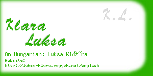 klara luksa business card